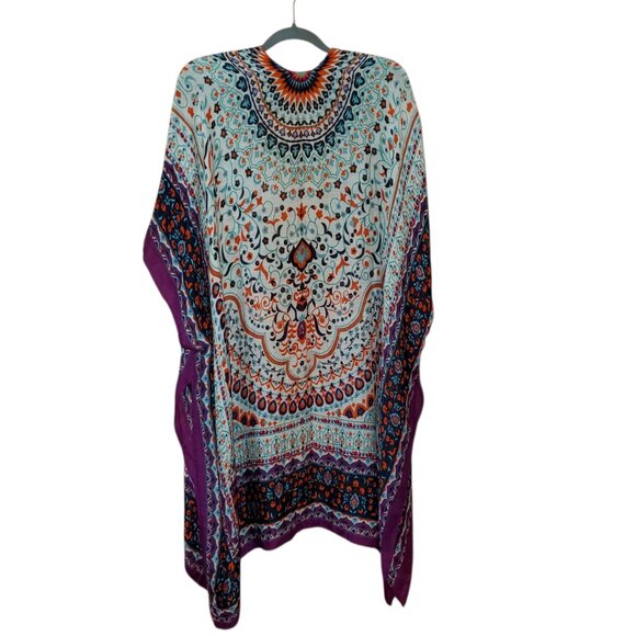 Nicole Miller Beautiful Long Hippie Festival Cover Up - 100% Viscose OS - Picture 2 of 9